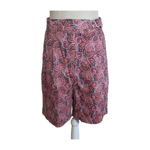 VTG 90s Guess Country Club Womens Red Paisley Bermuda Walking Shorts